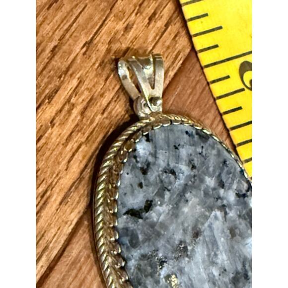 Tahara 925 Sterling Silver Pendant with Stormy Night Feldspar Gemstone RARE - Picture 13 of 14
